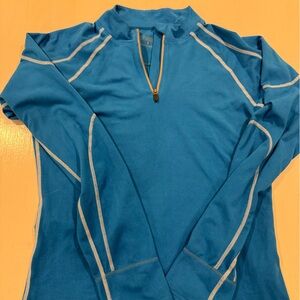 ASICS blue quarter zip athletic top